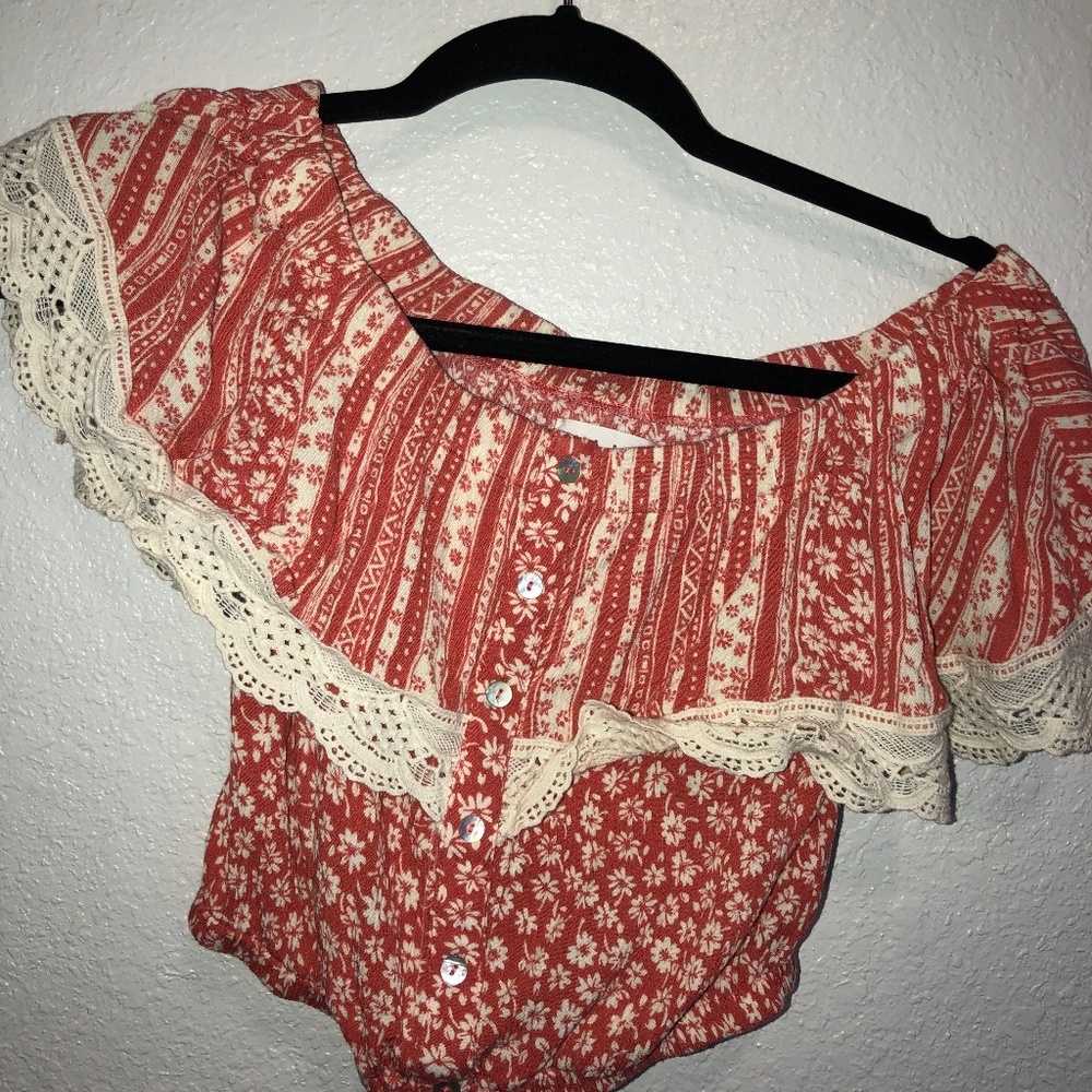 Off the shoulder printed top